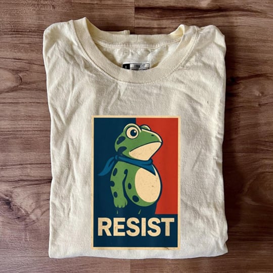 Portland Frog Art Print Casual T-Shirts