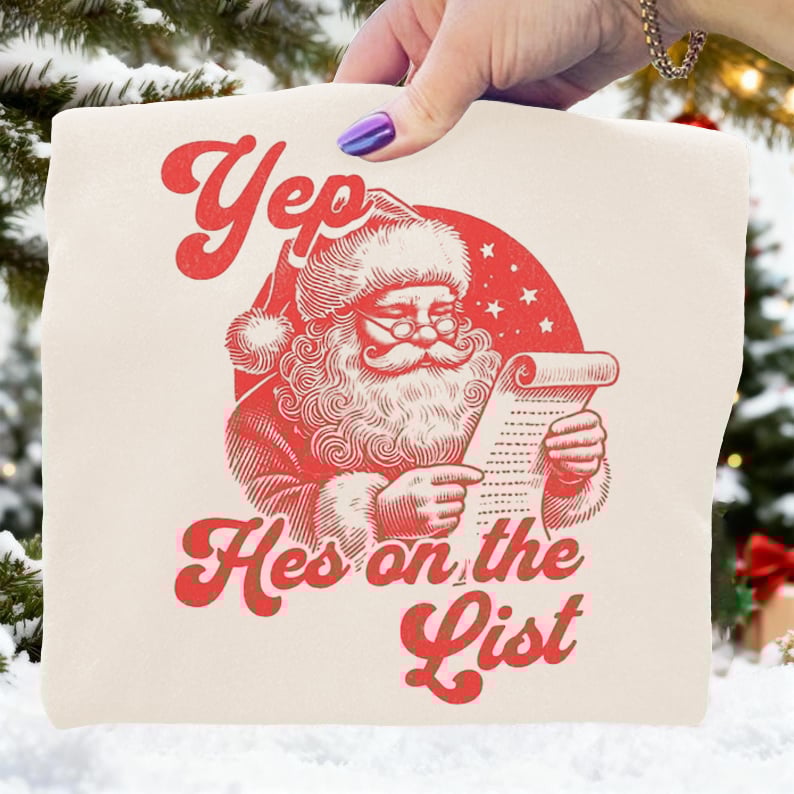 Yep He's On The List Santas Portland Frog Christmas Art Print Sweatshirt