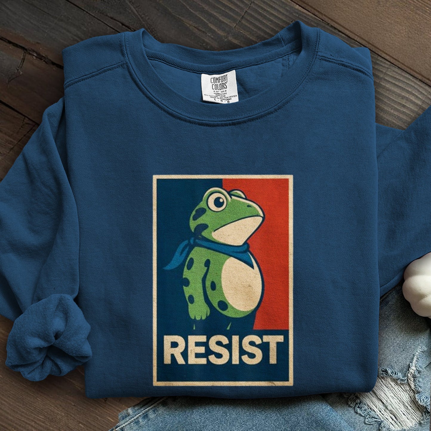 Portland Frog Art Printed Sweatshirt