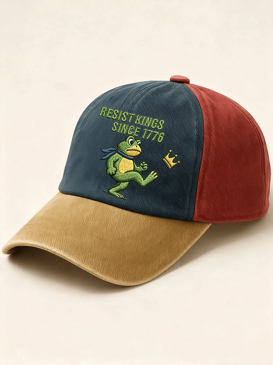 No Kings Resist Frog Print Baseball Cap