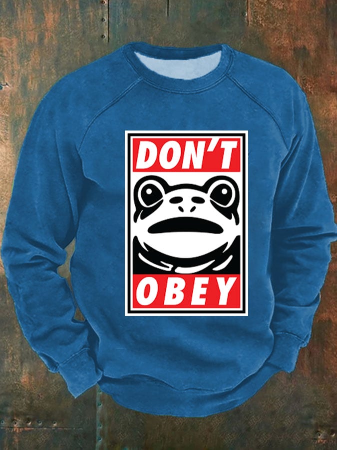 Men's Don't Obey Printed Long-Sleeved Sweatshirt