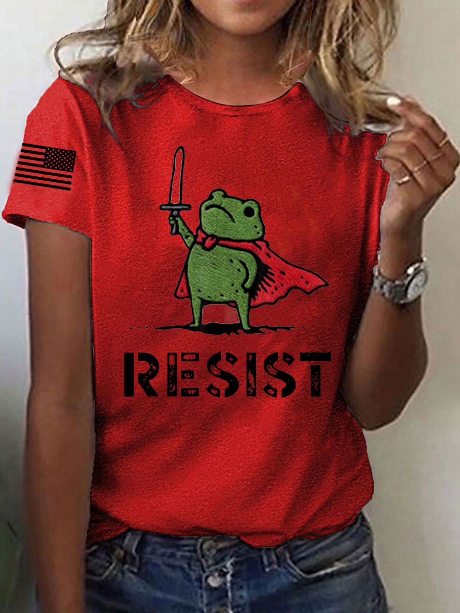 Resist Frog Print T-Shirt