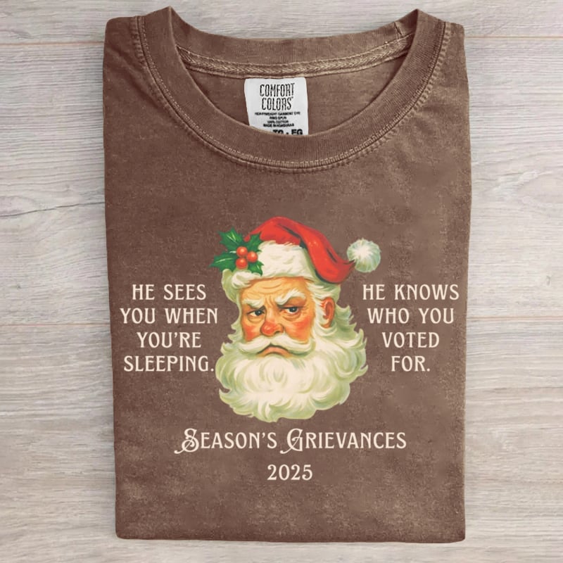 Frog Aunt Tifa He See You When You're Sleeping Christmas Art Print T-Shirt