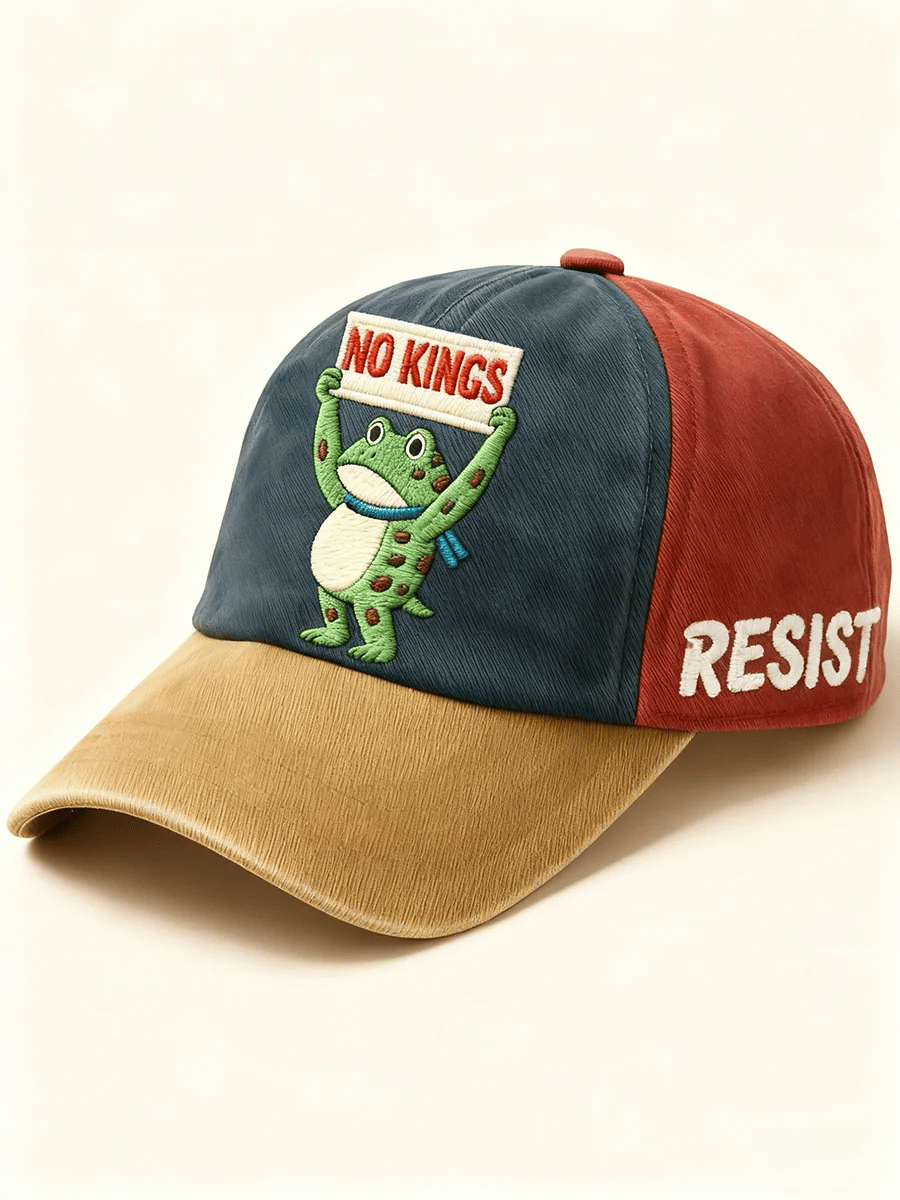 Resist Frog Print Baseball Cap
