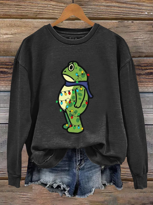 Portland Frog Christmas Art Print Sweatshirt