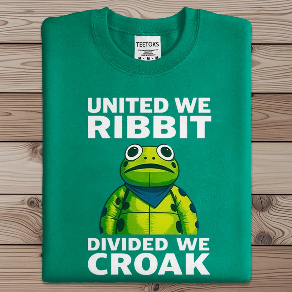 Portland Frog United We Ribbit Divided We Croak Art Print Sweatshirt