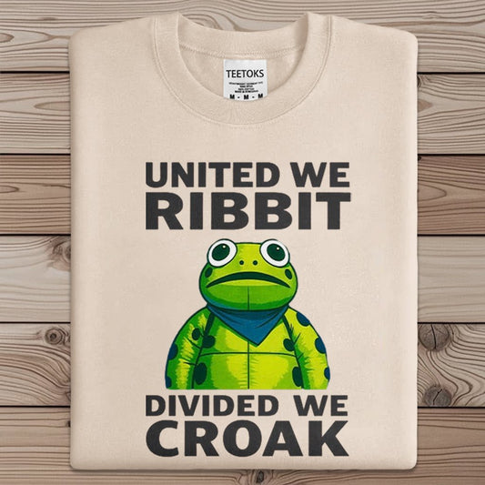 Portland Frog United We Ribbit Divided We Croak Art Print Sweatshirt