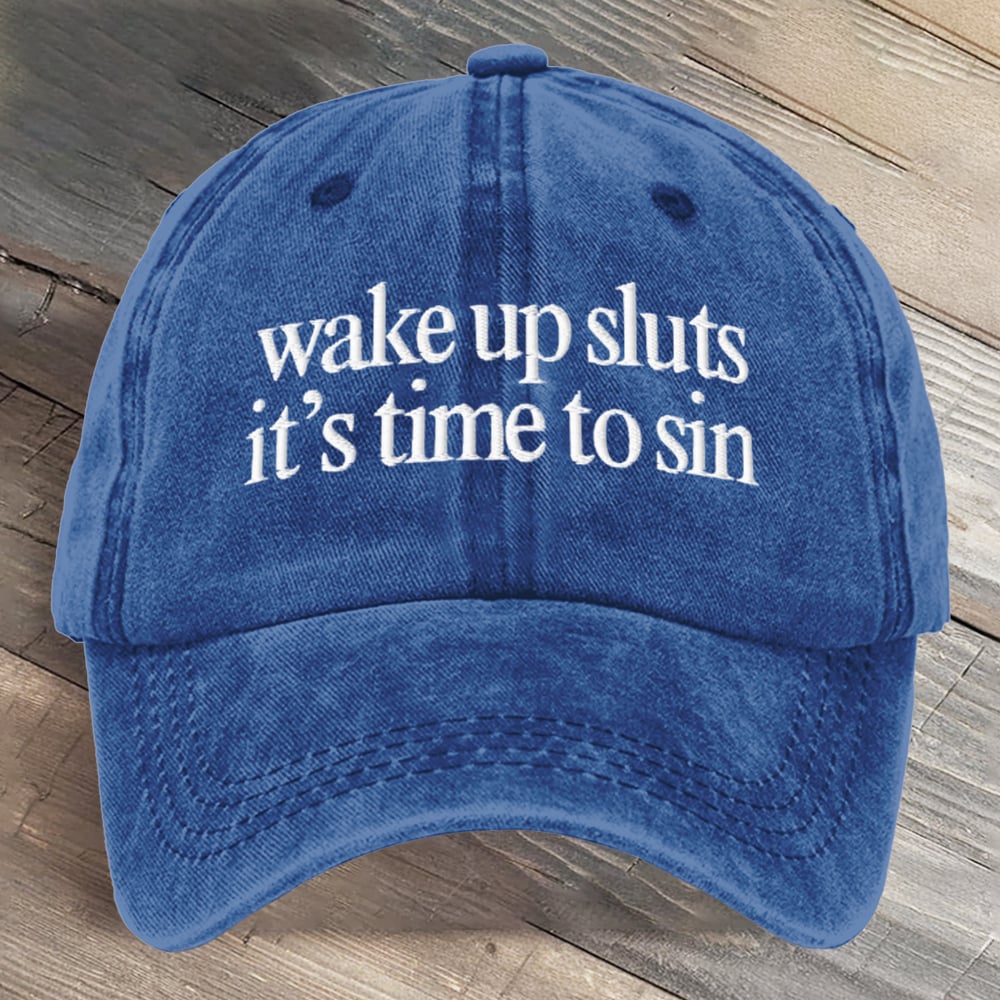 Wake Up It's Time To Sin Portland Frog Art Printed Cap