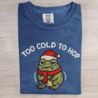 Too Cold To Hop Portland Frog Christmas Art Print T-Shirt