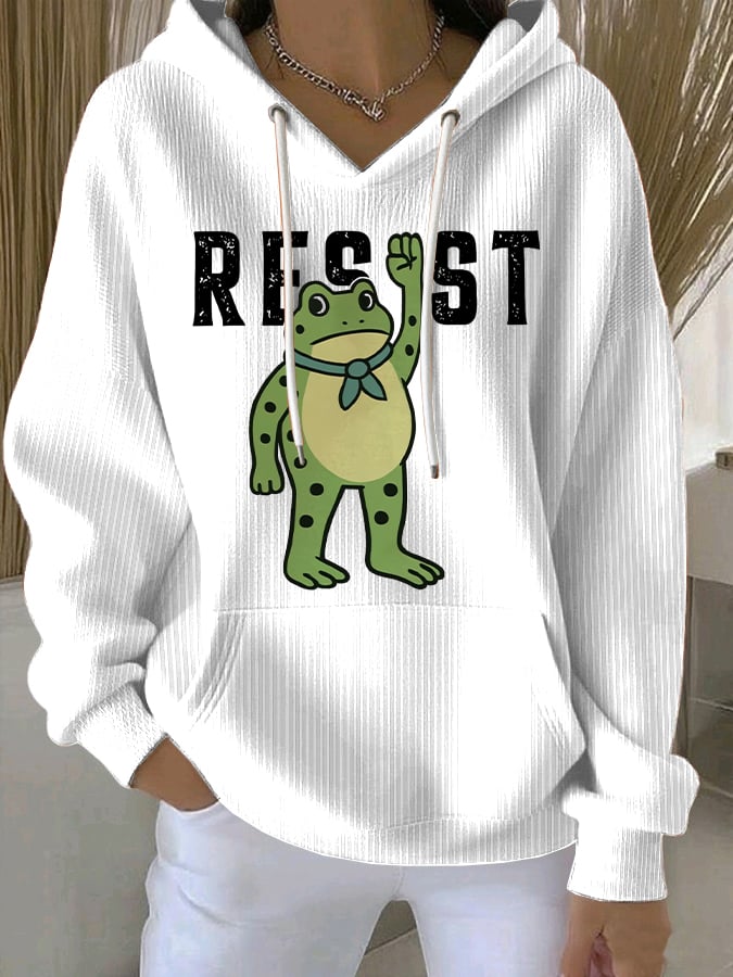Women's Resist Frog Print Casual Sweatshirt