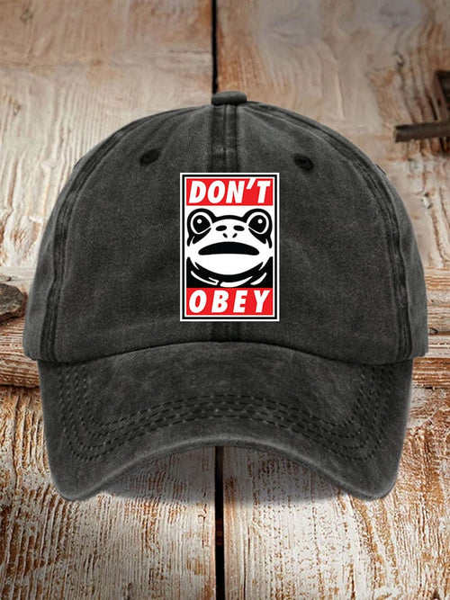 Women's Casual Resistance Frog Don't Obey T-Shirt