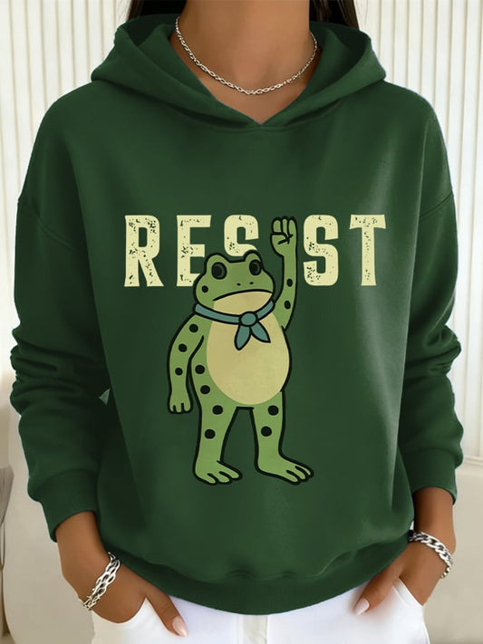 Women's Resist Frog Print Casual Sweatshirt