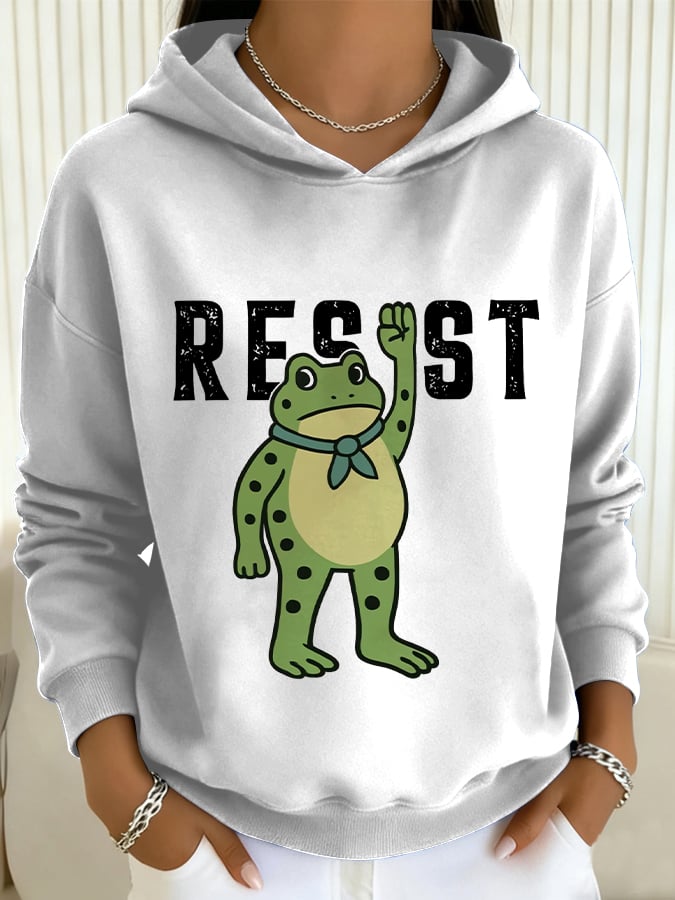 Women's Resist Frog Print Casual Sweatshirt
