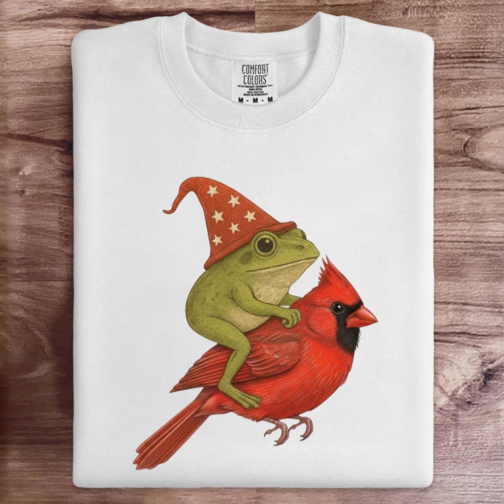 Frog Cardinal Christmas Art Print Sweatshirt