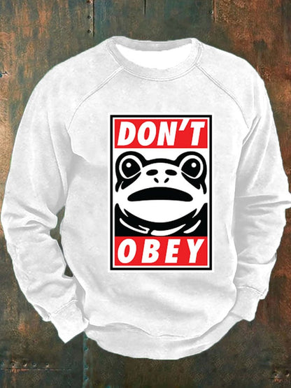 Men's Don't Obey Printed Long-Sleeved Sweatshirt