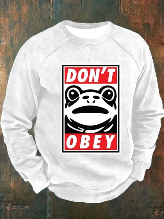Men's Don't Obey Printed Long-Sleeved Sweatshirt
