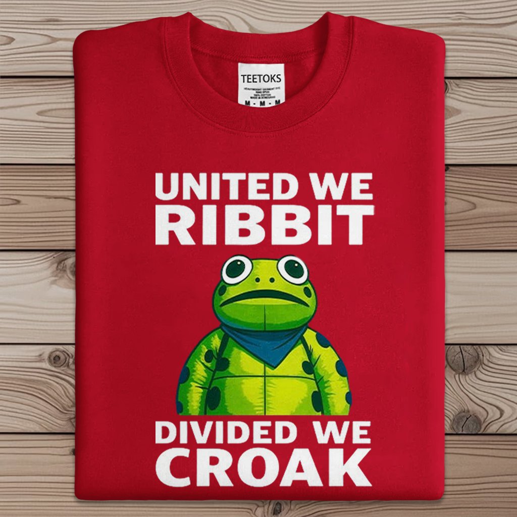 Portland Frog United We Ribbit Divided We Croak Art Print Sweatshirt