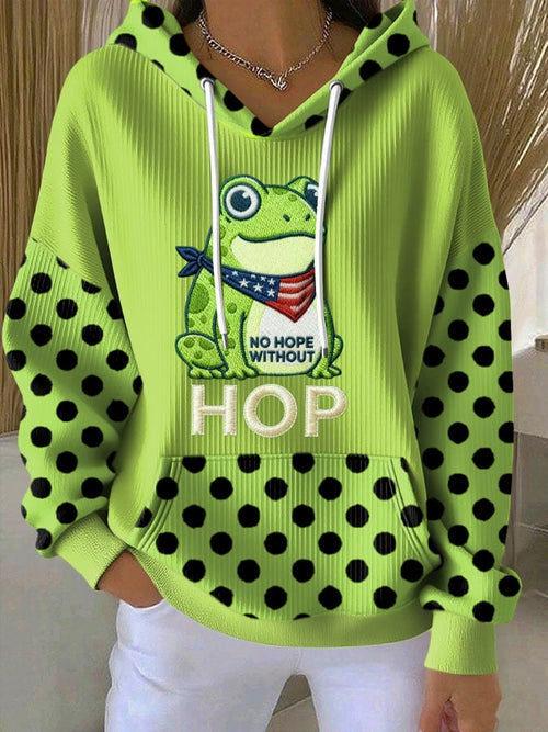 Women's Resist Frog Print Casual Hoodie Sweatshirt