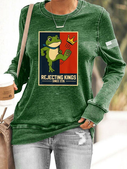 Women's Rejecting Kings Since 1776 Printed Casual Sweatshirt