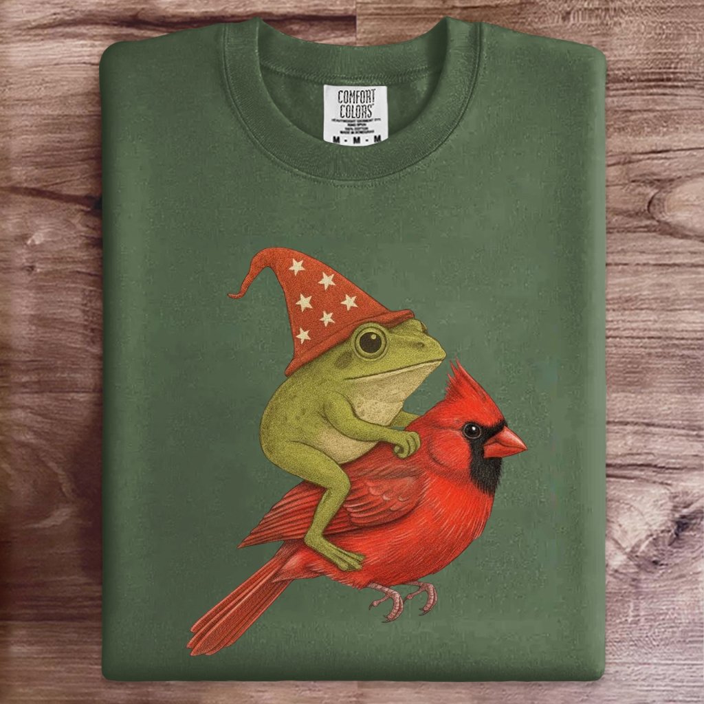 Frog Cardinal Christmas Art Print Sweatshirt