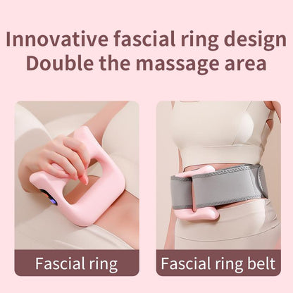 Fascial ring trainer with five adjustable gears and three modes, equipped with Velcro straps, vibration relaxation, and full body training