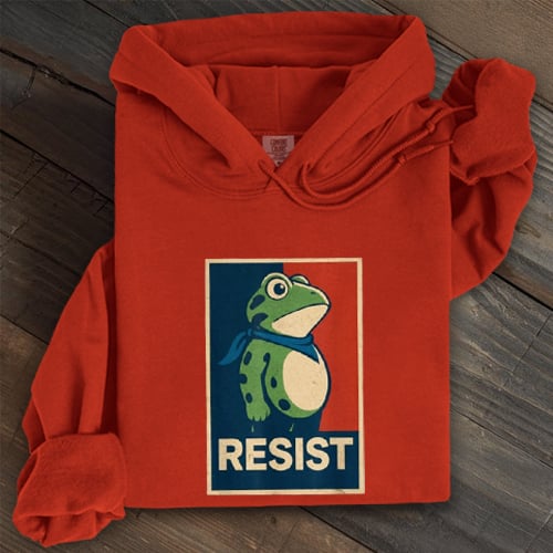 Portland Frog Art Print Crew Neck Sweatshirt