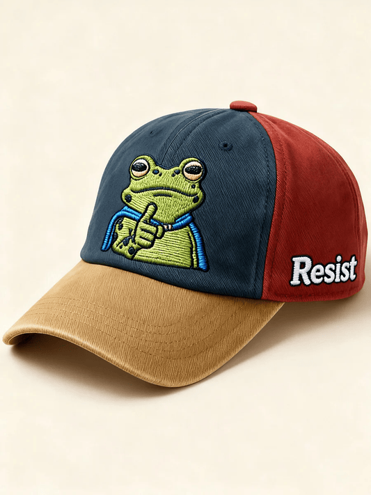 Resist Frog Print Baseball Cap