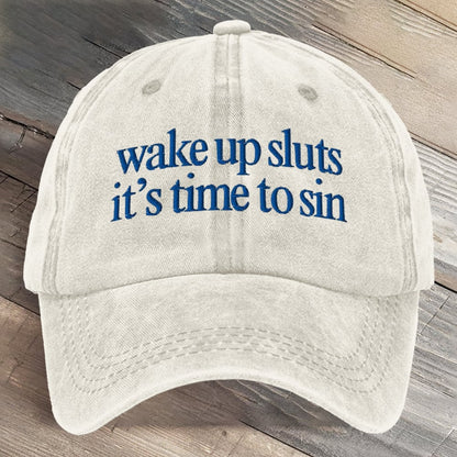 Wake Up It's Time To Sin Portland Frog Art Printed Cap