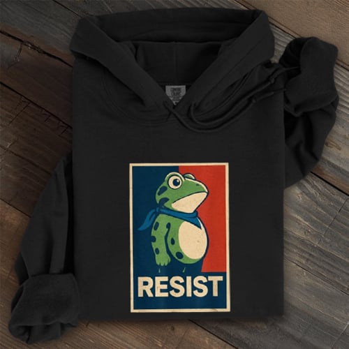 Portland Frog Art Print Crew Neck Sweatshirt