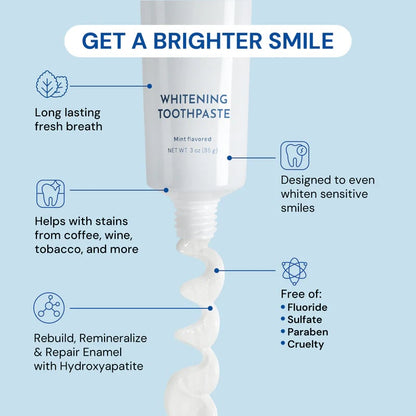 Fluoride-Free Hydroxyapatite Teeth Whitening Toothpaste with Coconut Oil & Xylitol ❄️