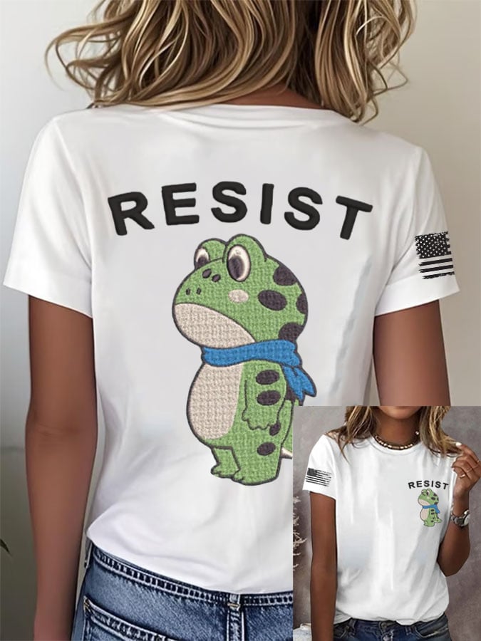 Women's Retro Frog Tifa  Print T-Shirt