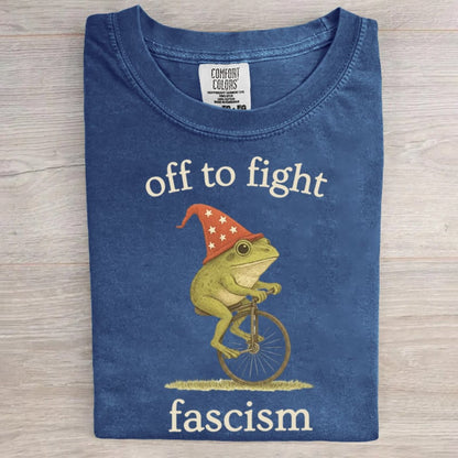 Portland Frog Off To Fight Aunt Tifa Christmas Art Print T-Shirt