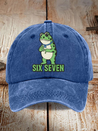 Portland Frog Meme Six Seven Art Printed Cap