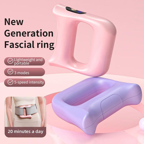 Fascial ring trainer with five adjustable gears and three modes, equipped with Velcro straps, vibration relaxation, and full body training