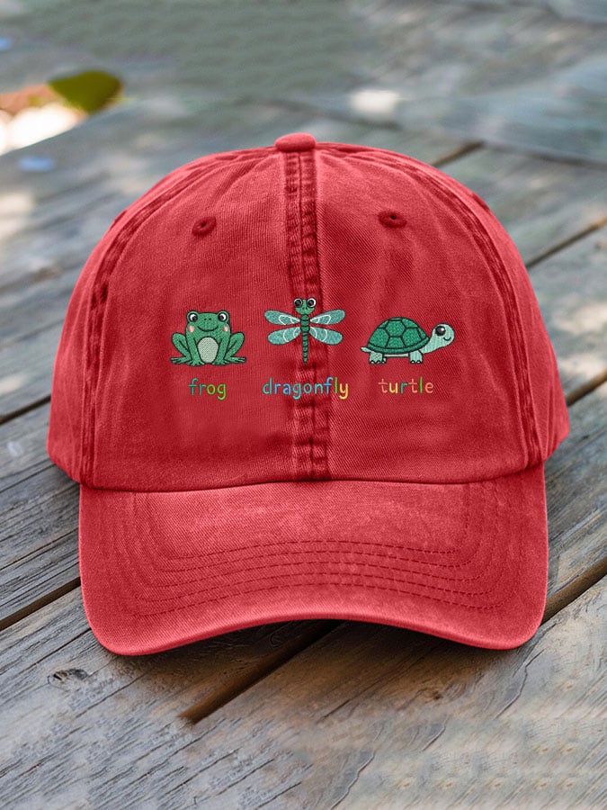Unisex Frog Dragonfly Turtle Baseball Cap