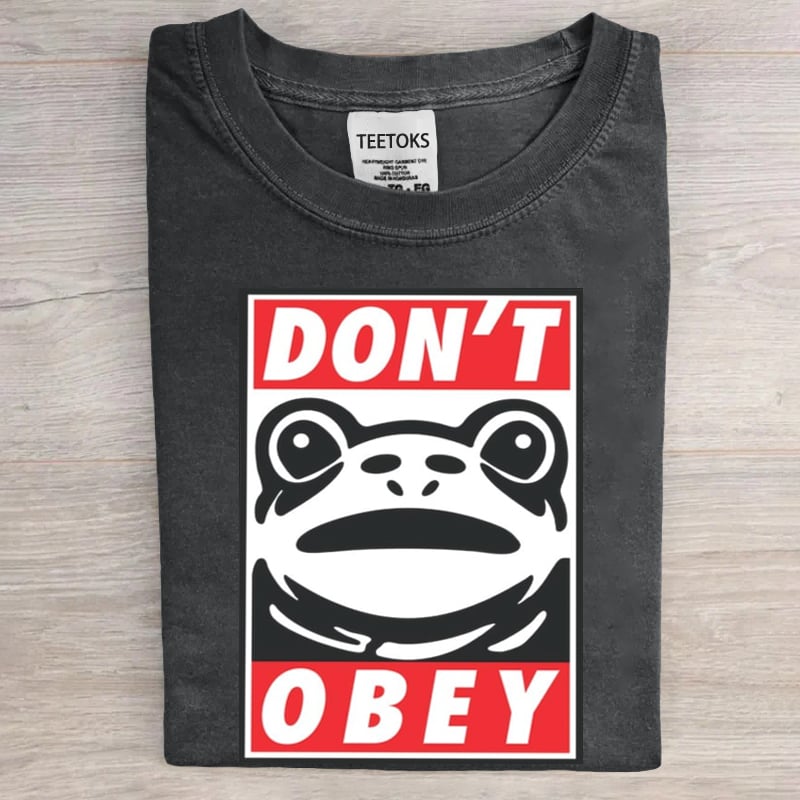 Portland Frog Don't Obey Art Print T-Shirt