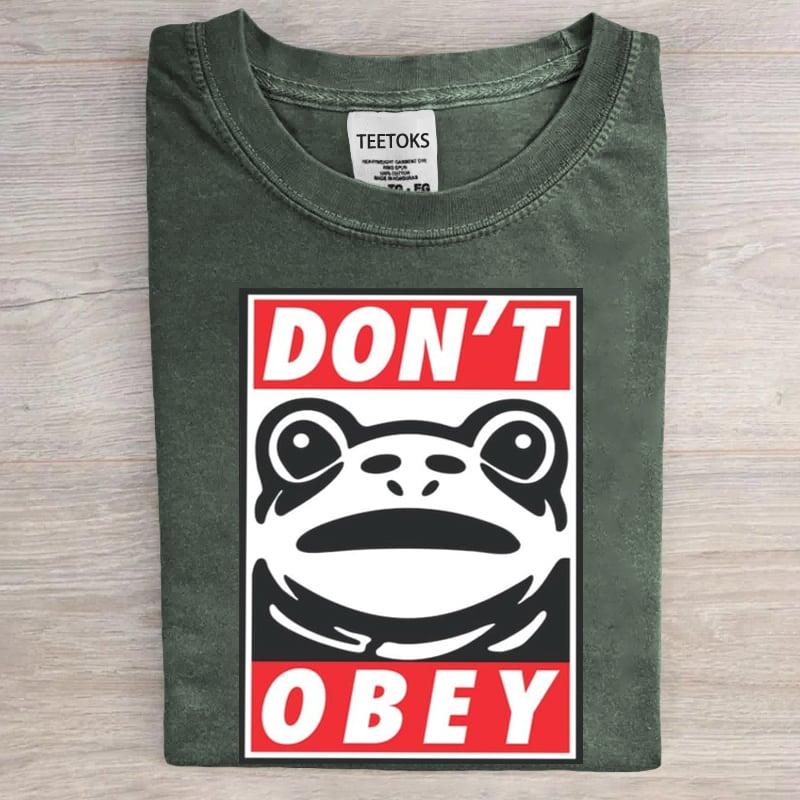 Portland Frog Don't Obey Art Print T-Shirt