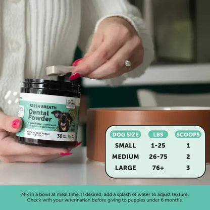 Breath Freshener and Teeth Cleaning Dental Care for Dogs, Plaque Tartar Remover with Natural, Clinically Studied Postbiotic - 30 Scoops