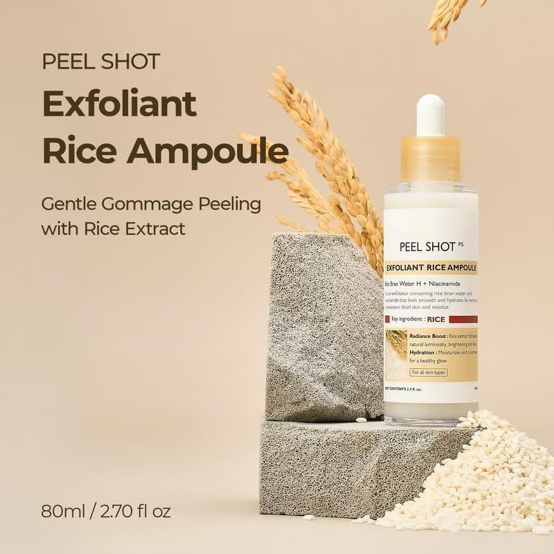 Glowing Rice Ampoule Double Effect Exfoliating Essence🌾