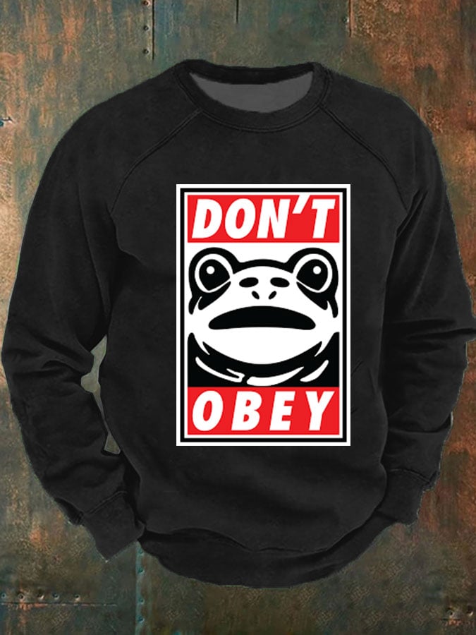 Men's Don't Obey Printed Long-Sleeved Sweatshirt