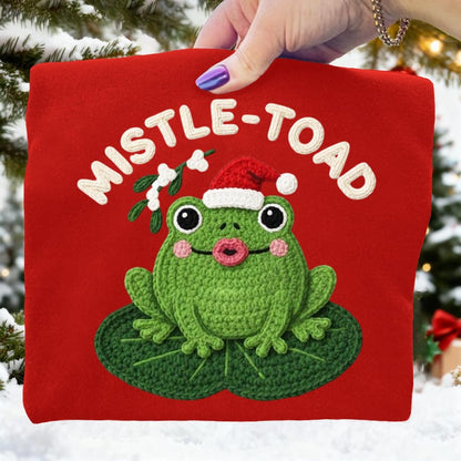 Frog Christmas Mistle Toad Art Print Sweatshirt