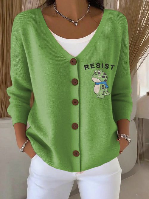Women's Frog Revolt Print Cardigan