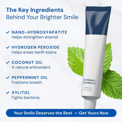 Fluoride-Free Hydroxyapatite Teeth Whitening Toothpaste with Coconut Oil & Xylitol ❄️
