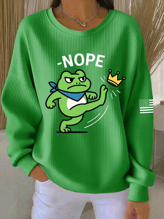 Women's No Kings Printed Casual Sweatshirt