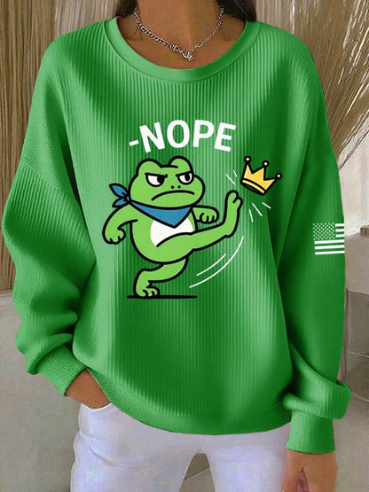 Women's No Kings Printed Casual Sweatshirt