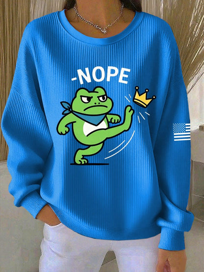 Women's No Kings Printed Casual Sweatshirt