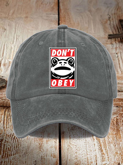 Women's Casual Resistance Frog Don't Obey T-Shirt