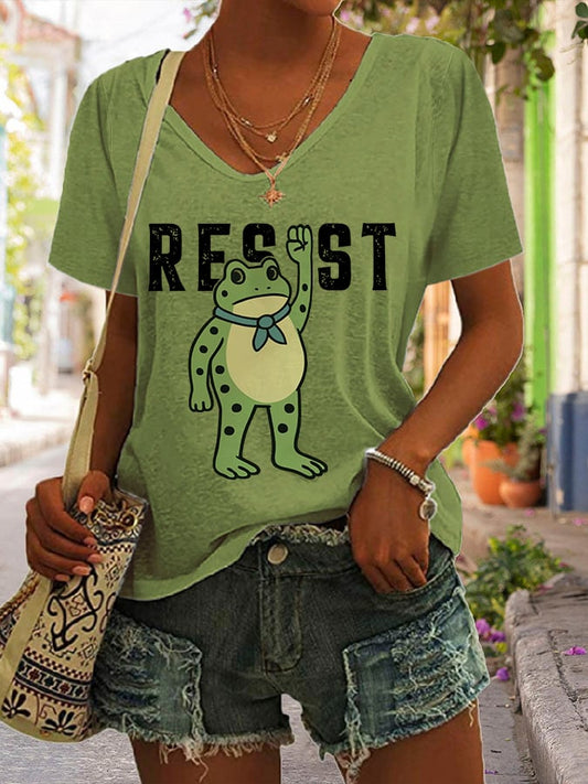 Women's Resist Frog Print T-Shirt