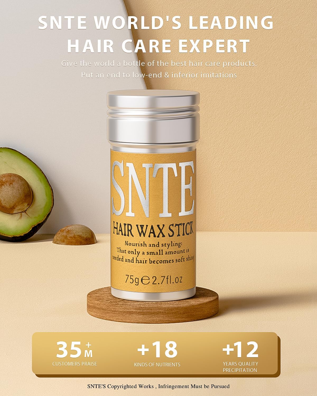 Slick Back Hair Brush & Hair Wax Stick Set - Tames Frizz & Smooths Flyaways - Sleek Ponytails, Buns, Edges - Styling Cream/Gel/Balm/Pomade Stick for Women - Styling Accessories for Girls & Kids