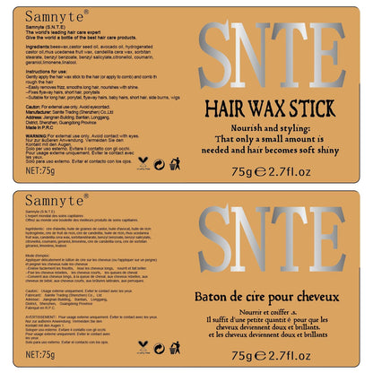 Slick Back Hair Brush & Hair Wax Stick Set - Tames Frizz & Smooths Flyaways - Sleek Ponytails, Buns, Edges - Styling Cream/Gel/Balm/Pomade Stick for Women - Styling Accessories for Girls & Kids
